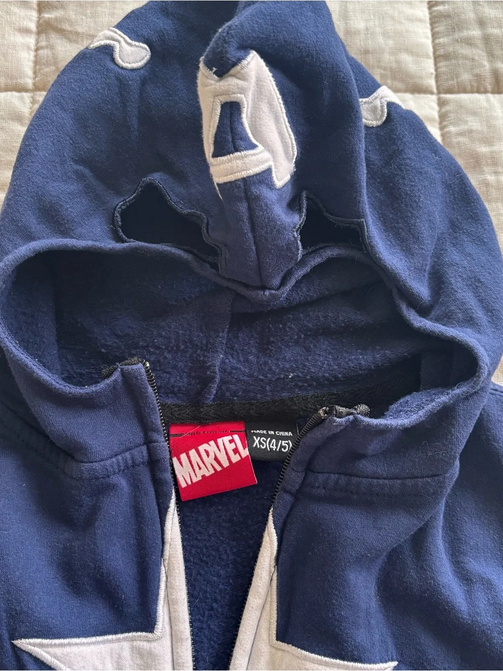 Marvel Captain America Navy Red White Star Zip-Up Hoodie - Picture 2 of 4